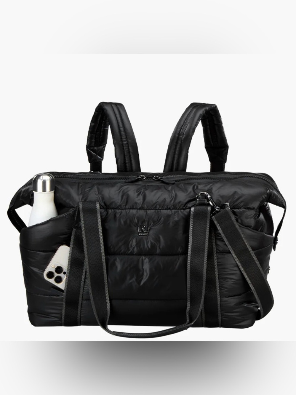 Oliver Thomas Black Quilted Travel Tote - Picture 2 of 10